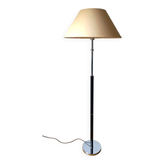 Lampadaire avec revêtement en cuir des années 70