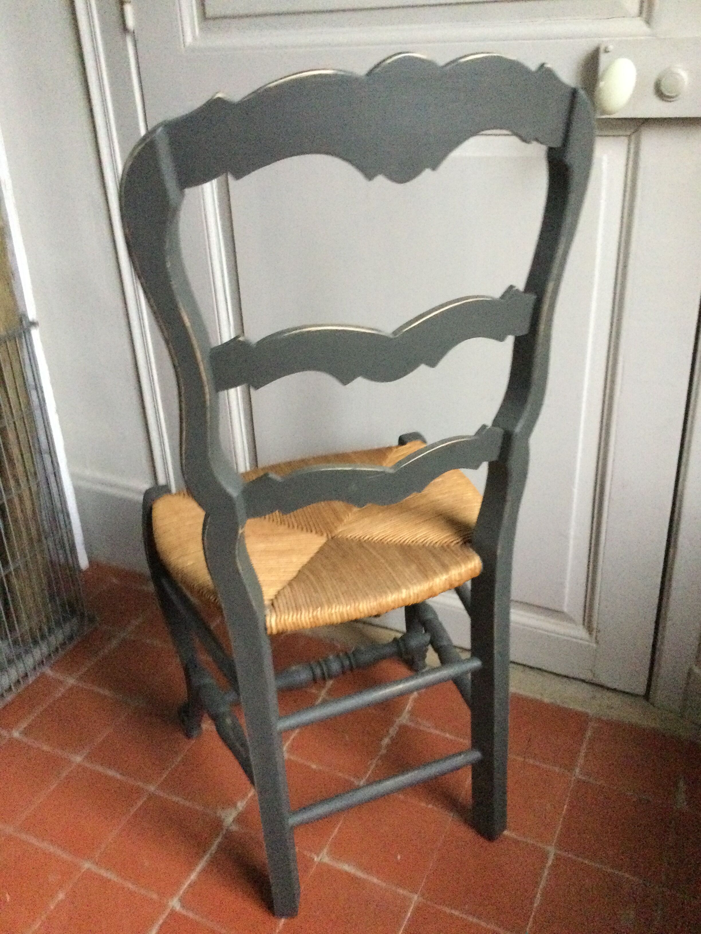 1 set of antique oak chairs