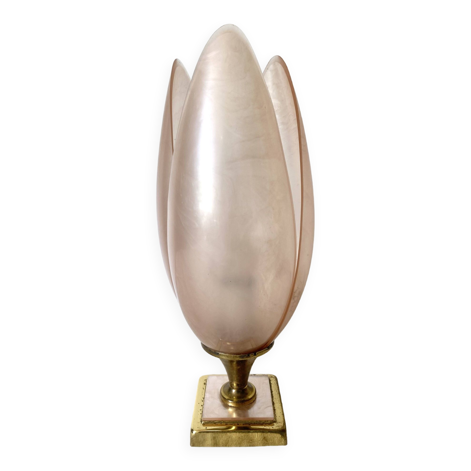 Pink tulip lamp by Laurent Rougier, 70s-80s