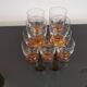 10 art-deco blown white wine glasses 1930