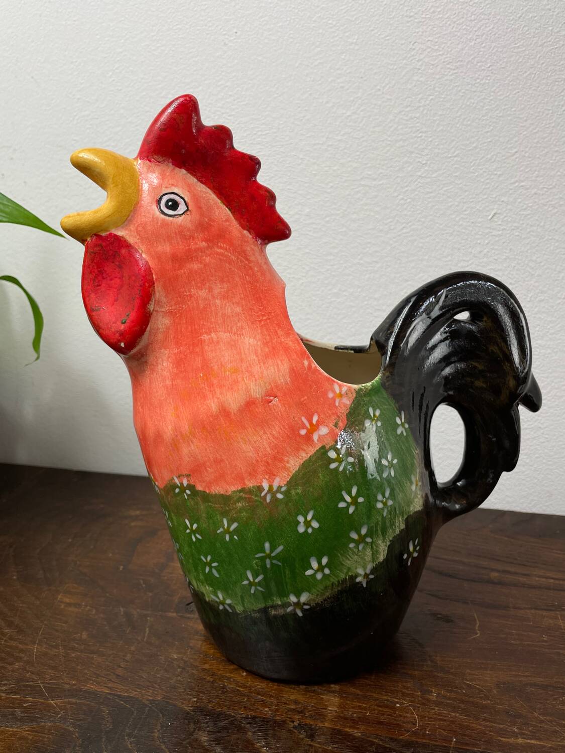 Ceramic rooster pitcher
