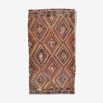 4x7 Kilim Turkish Rug, 140x258Cm