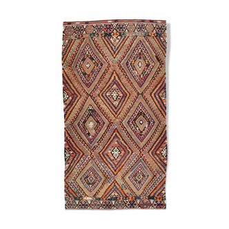 4x7 Kilim Turkish Rug, 140x258Cm