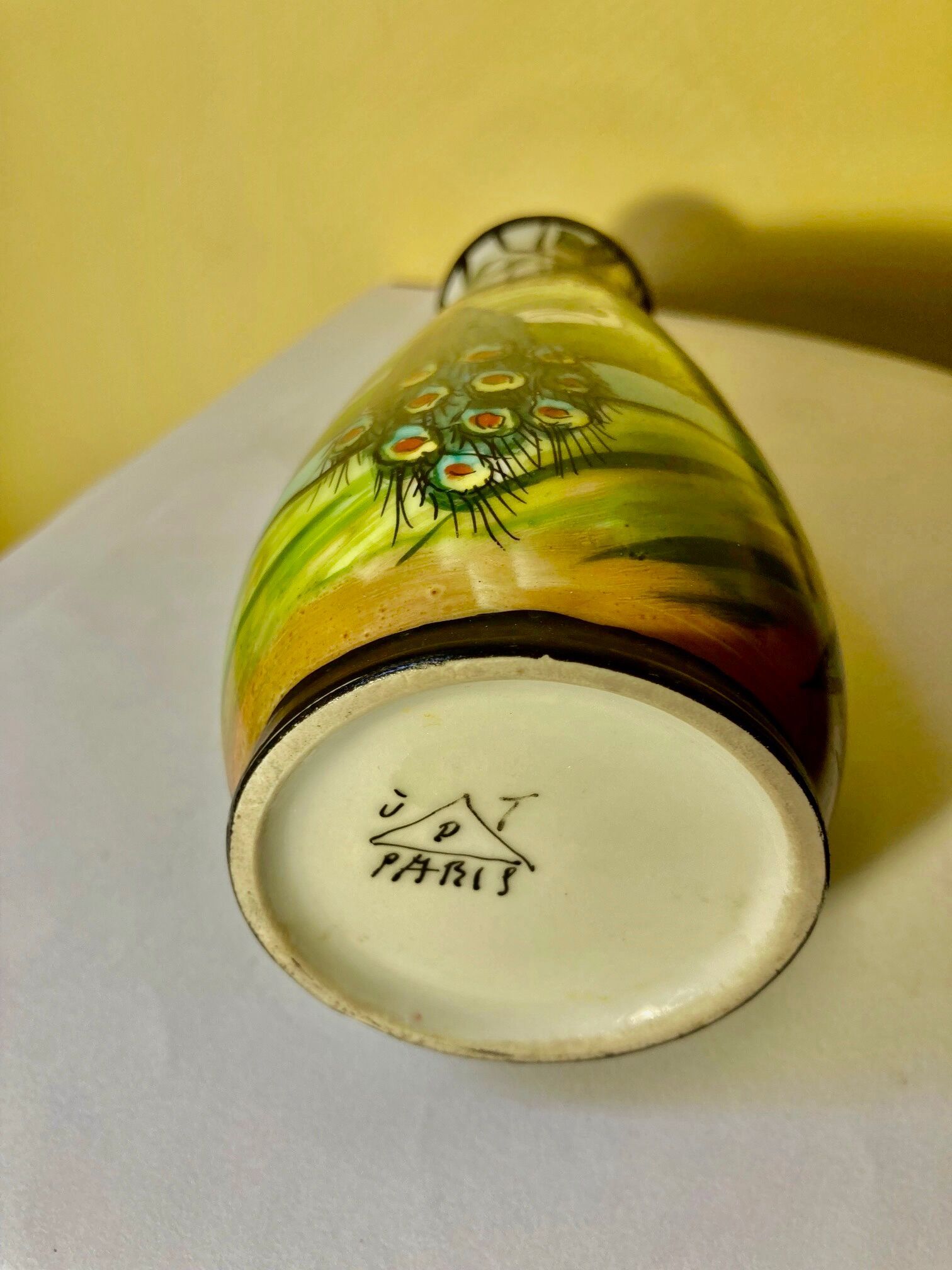 Art nouveau/art deco vase, signature in the décor of Chanele, stamped under the Jules Tieles vase