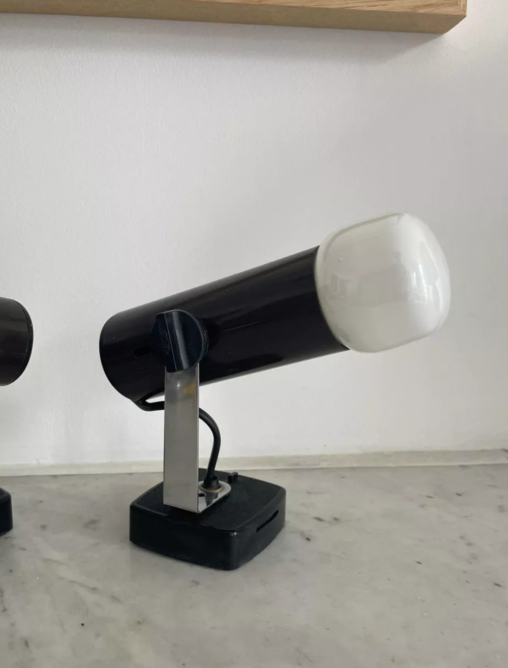 Pair of vintage swivel wall lamps Targetti, Italy 1970