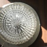 Round ceiling light in chiseled glass