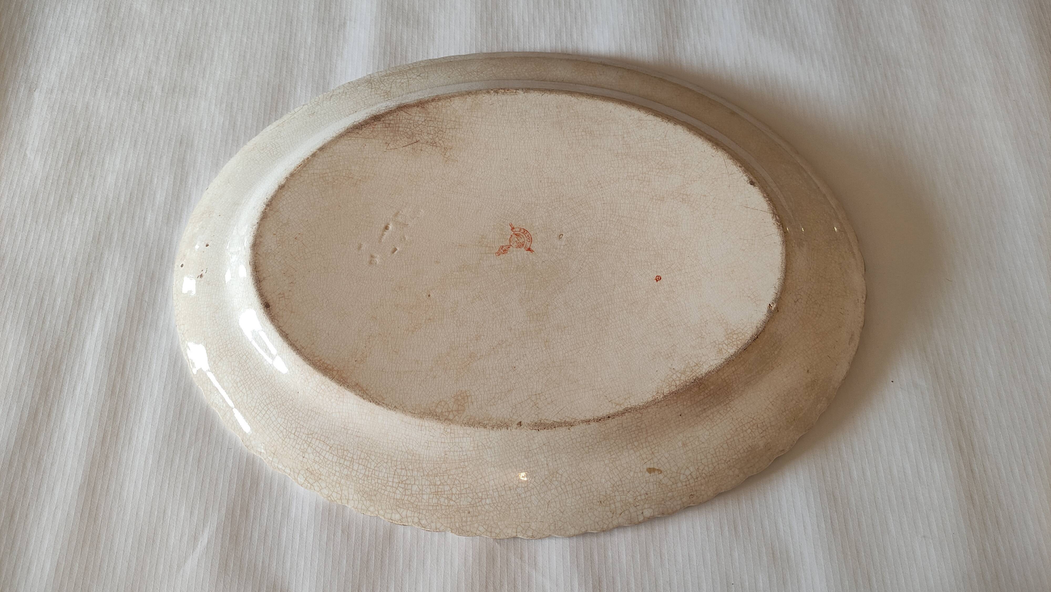 Serving dish Minton motif Cances - Antique ceramics - Iron earth