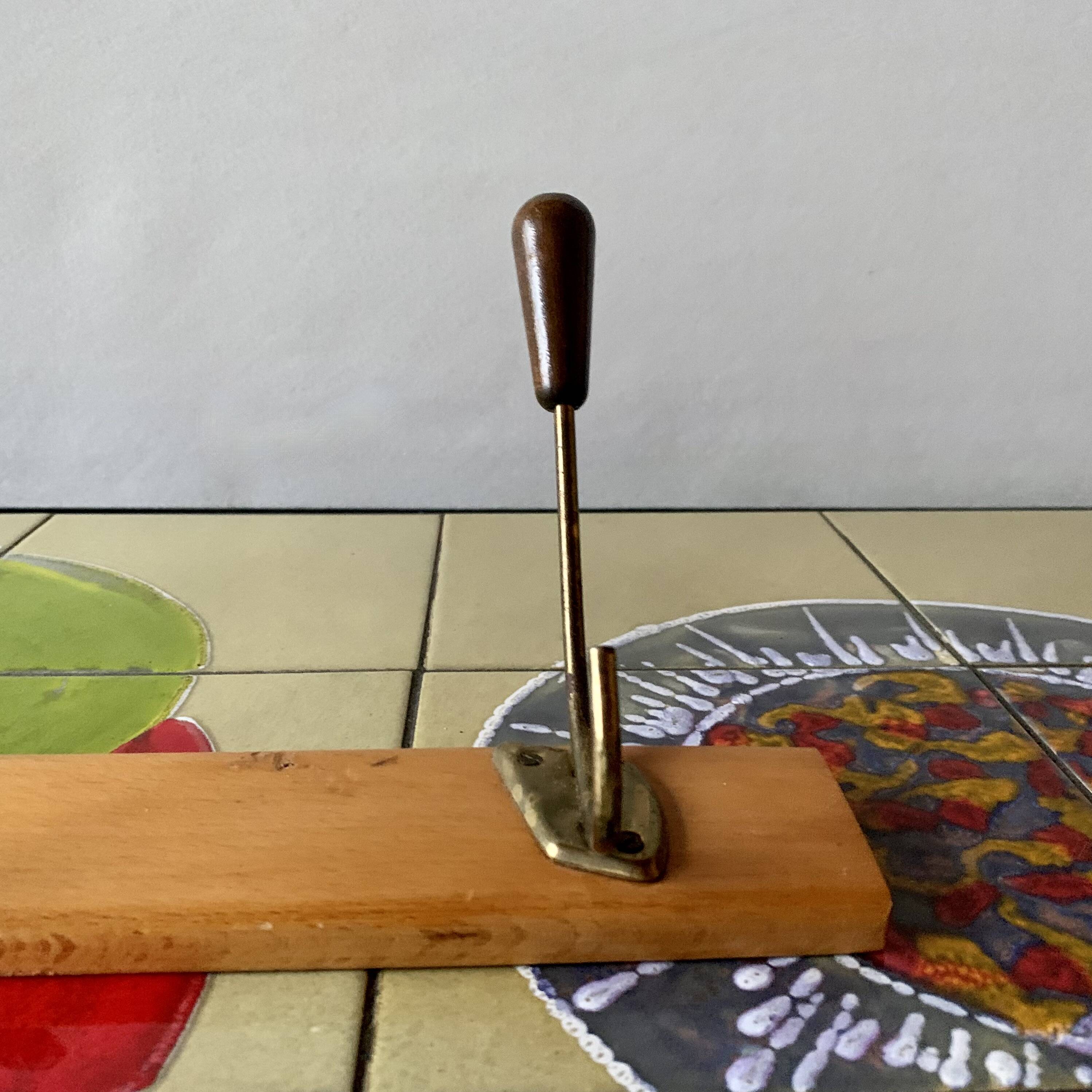 Vintage wall coat rack - 3 hooks