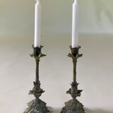 2 candlesticks, leaf holly