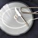 Cheese platter in glass and stainless steel 1970s