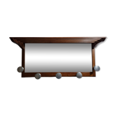Portemanteau mural en aluminium et bois, 5 patères, de style art déco, 80 cm