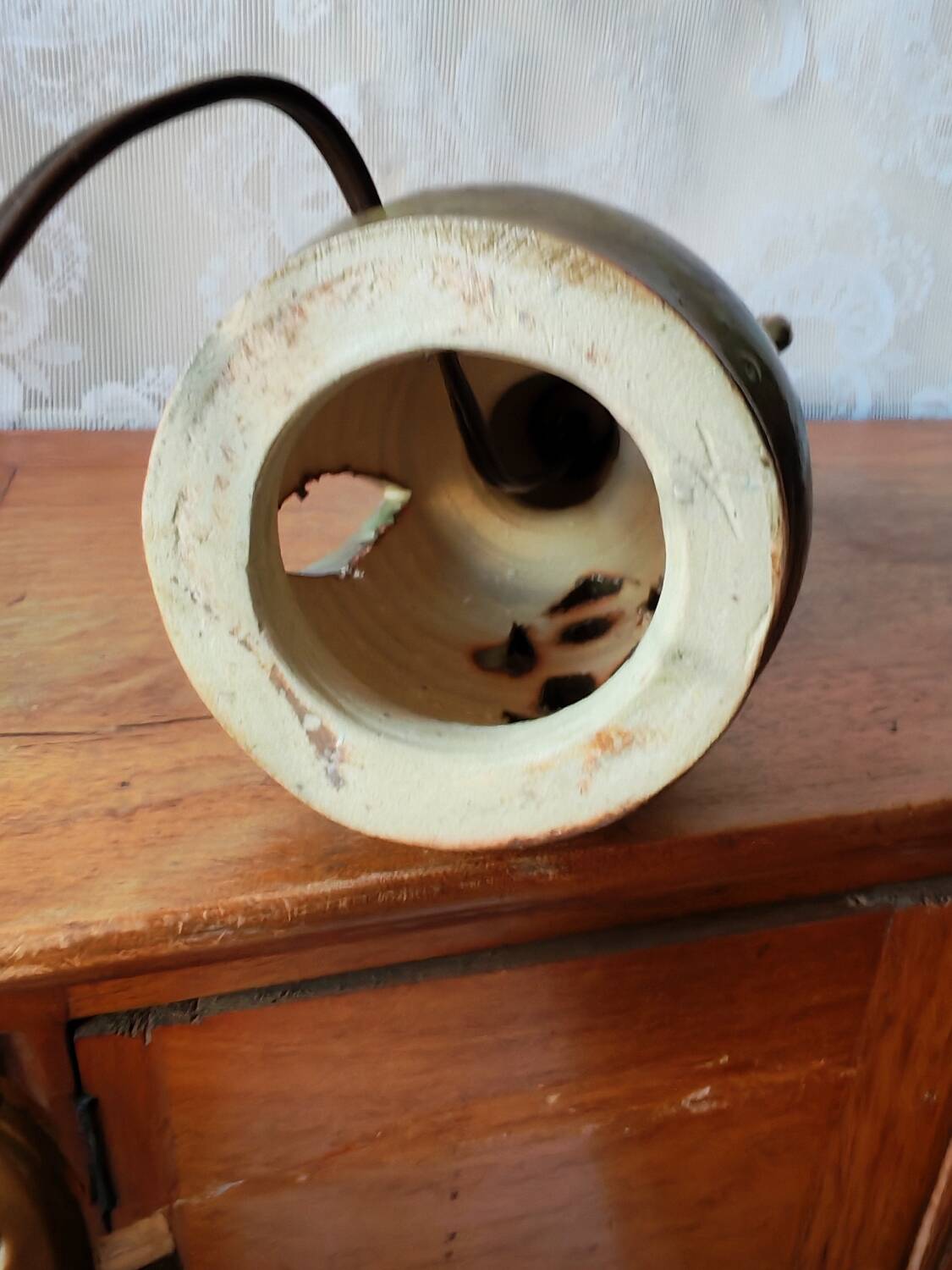 "Idole" anthropomorphic lamp in perforated ceramic - Accolay / Va style