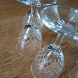 8 small vintage liqueur glasses