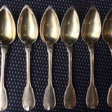Set of 12 teaspoons in silver vermeil punch Minerve model net