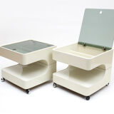 Tables de nuit / tables d’appoint de l’ère spatiale par Opal, Allemagne 1970