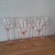 6 Luminarc wine glasses with pink stems from the 1980s.