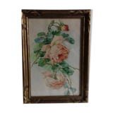 Ancient watercolor with rose