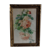 Ancient watercolor with rose