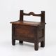 Antique French Wooden Stool with Storage