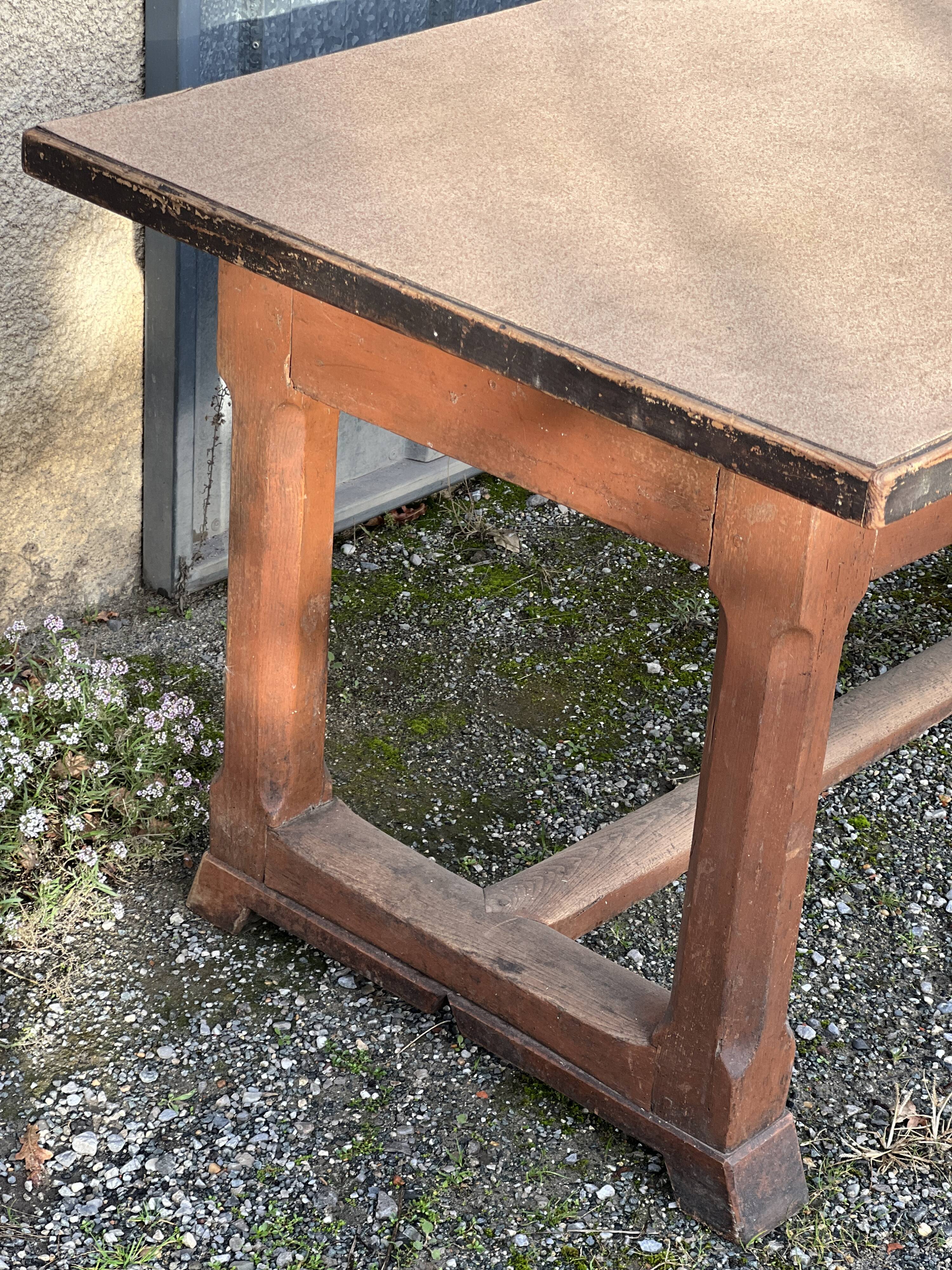 Solid wood farmhouse table with drawer