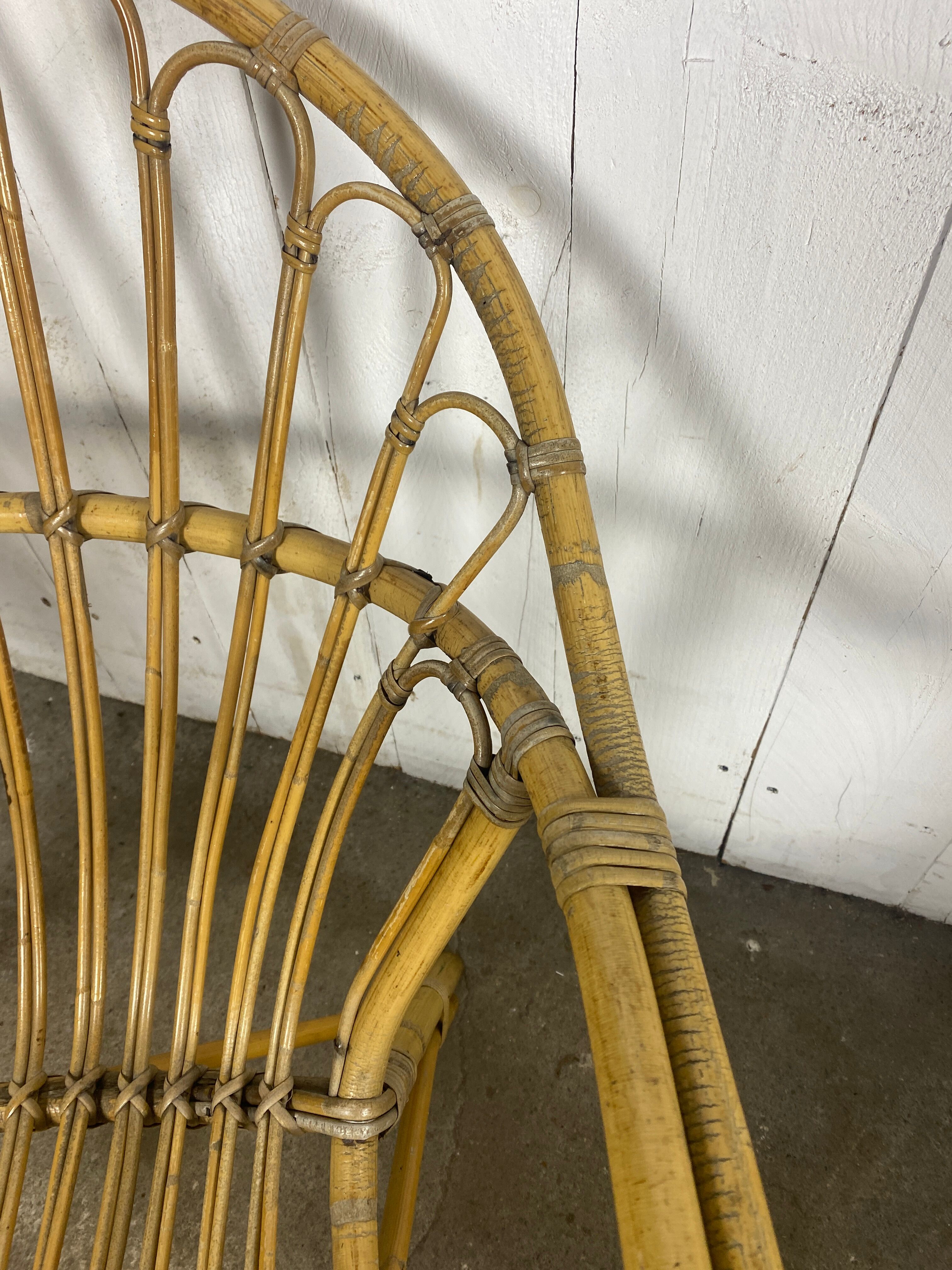 Paire de fauteuils rotin