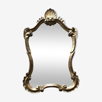 Miroir cadre en bois doré de style Louis XV 48x76cm