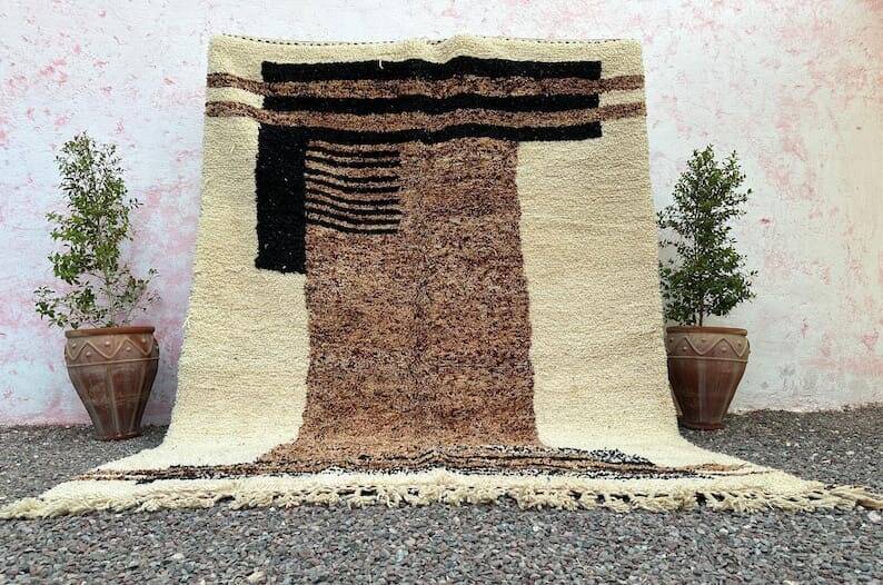 Handmade traditional pure wool Berber rug size 2/3m.