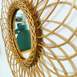 Vintage rattan mirror