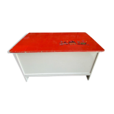 Vintage painted wooden toy chest