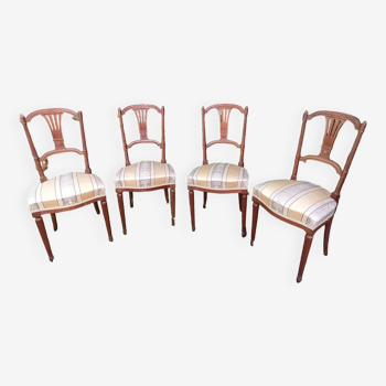 4 old chairs from the early 20th century in mahogany
