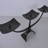 German Brutalist Iron Candleholder, 1960s