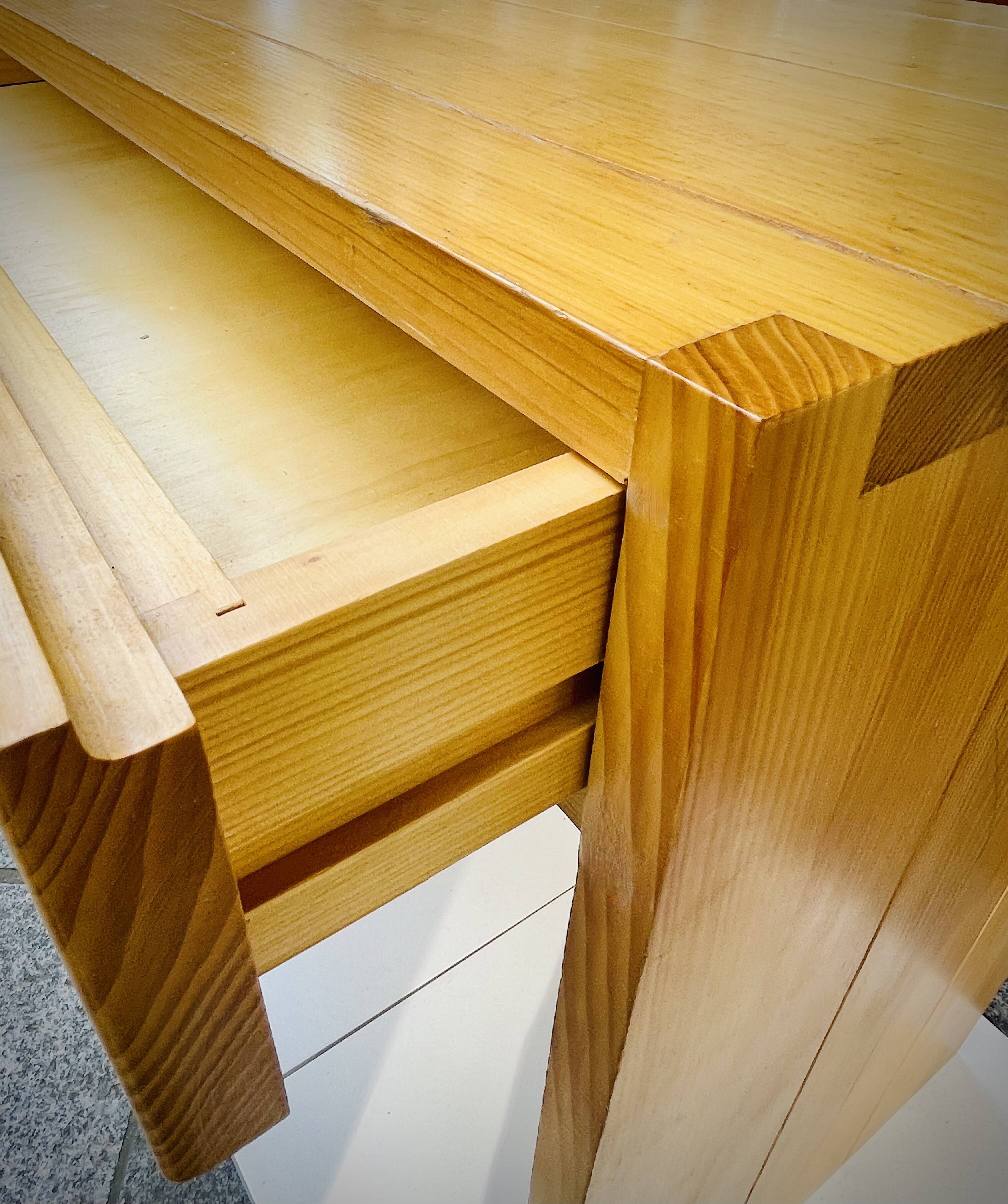 Curled pine desk by Roland Haeusler for Maison Regain circa 1970