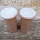 Paire de vases 1900 en opaline rose émaillés