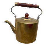 Teapot in gilded brass and wood