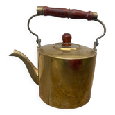 Teapot in gilded brass and wood