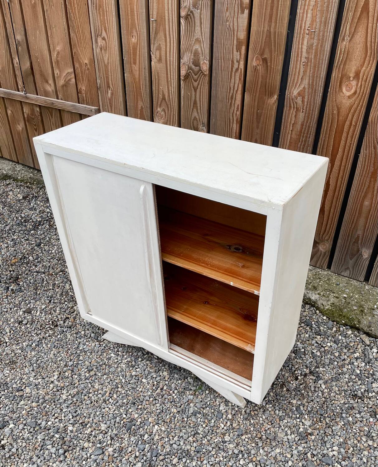 Vintage sideboard with sliding doors