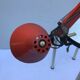 Architect articulated metal globe orange vintage 50s desk lamp