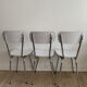 Lot of 3 vintage white kitchen chairs
