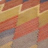 Small kilim ottomans with wooden legs, türkiye, set of 2