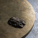 Table basse en laiton gravé par Christian Krekels, Belgique, 1990