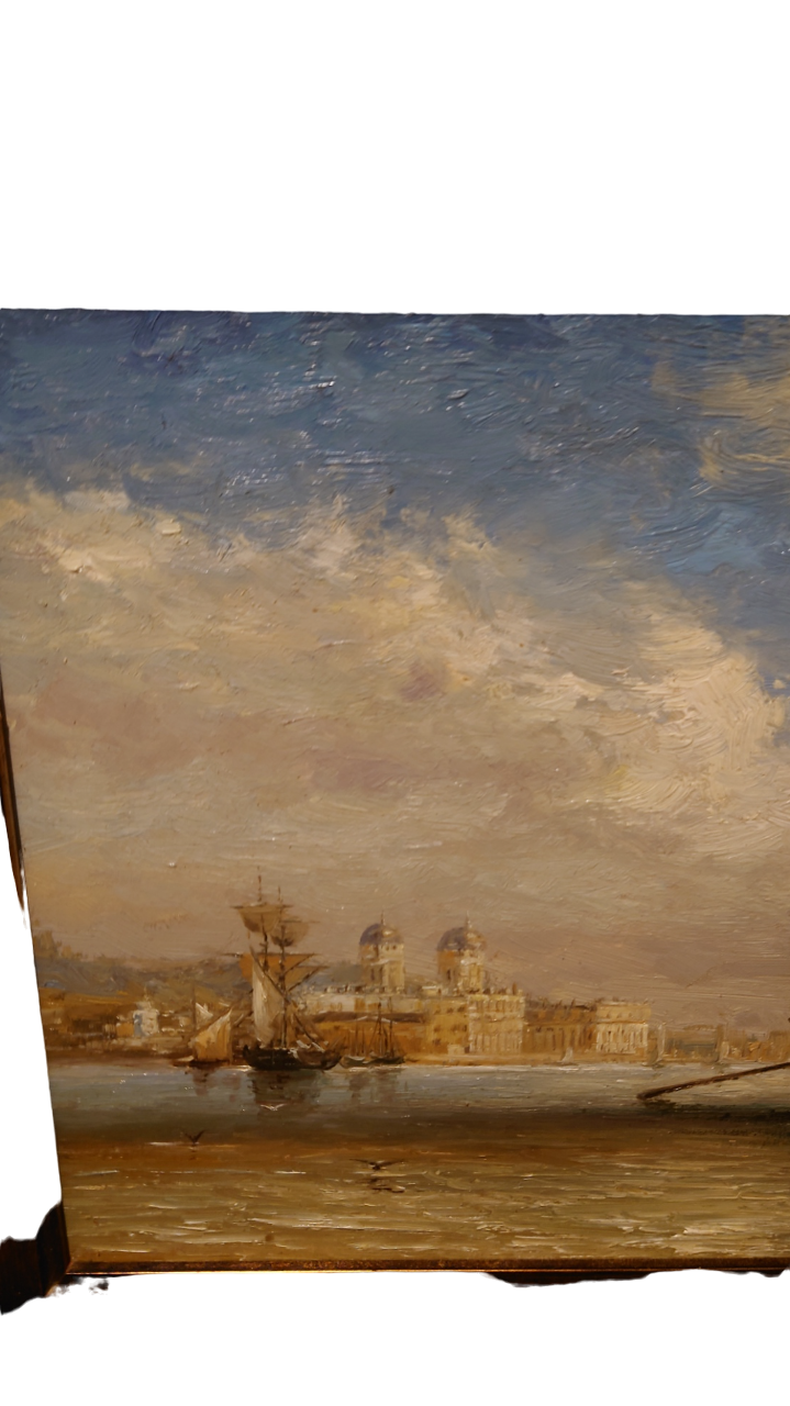 Oil on canvas Venice signed Cristaux 1956