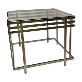 Table basse en aluminium chromé