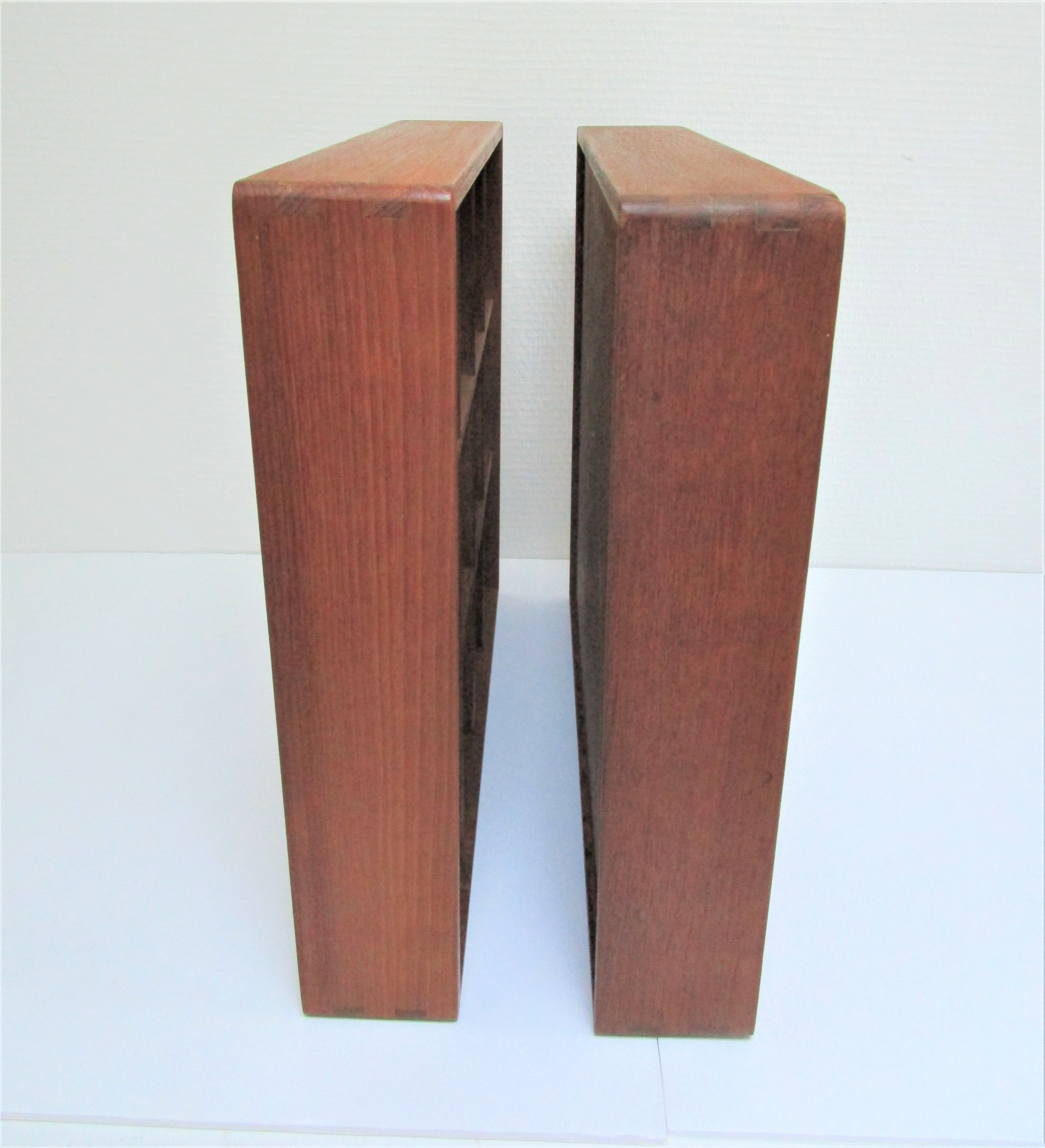 Two wall shelves with solid wood compartments design 80s