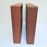 Two wall shelves with solid wood compartments design 80s