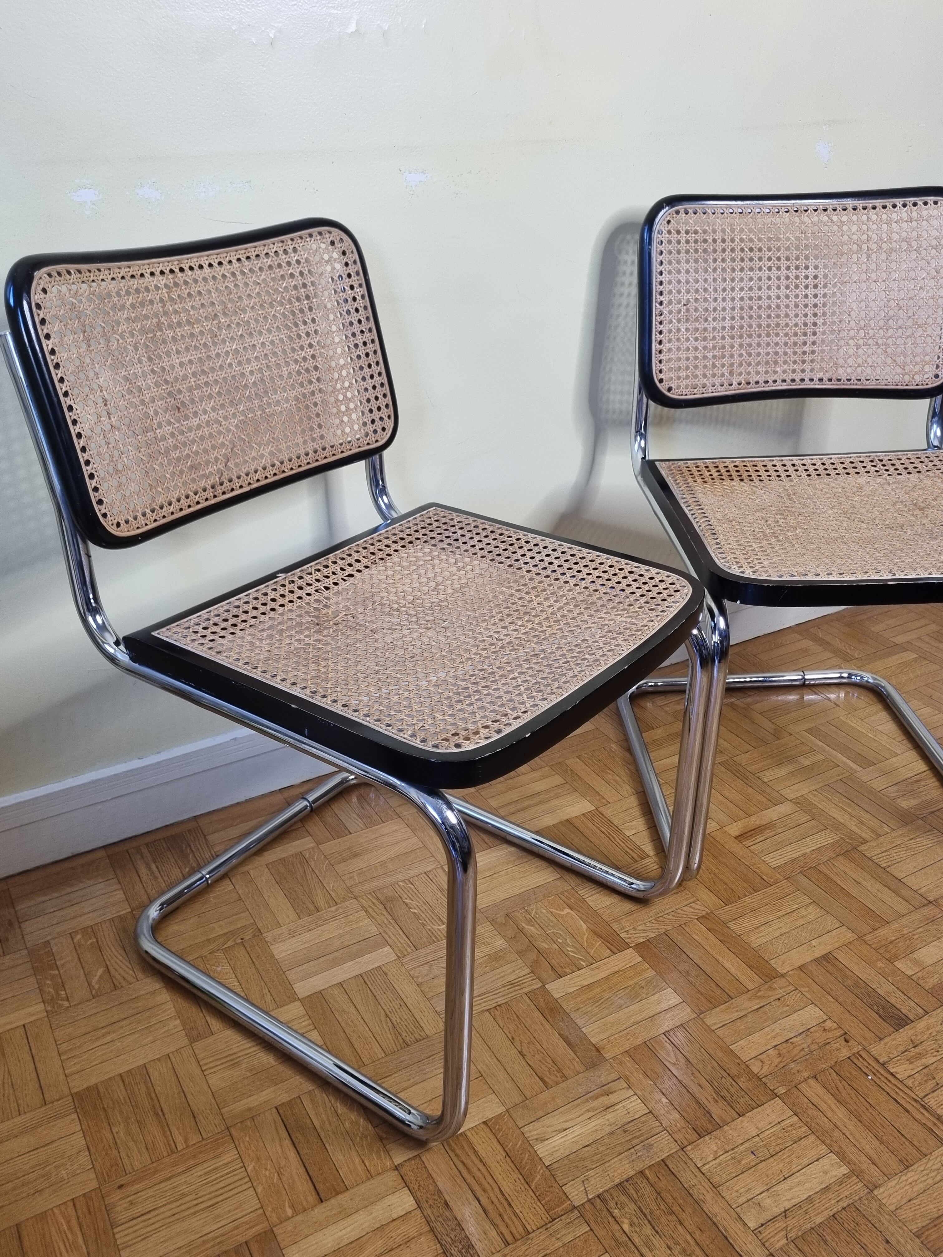 Pair of chairs designed Bauhaus style, 80s, made in Italy
