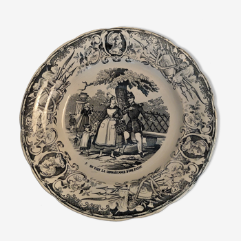 Talking plate with theme Choisy le Roi Hippolyte Boulenger late nineteenth 7