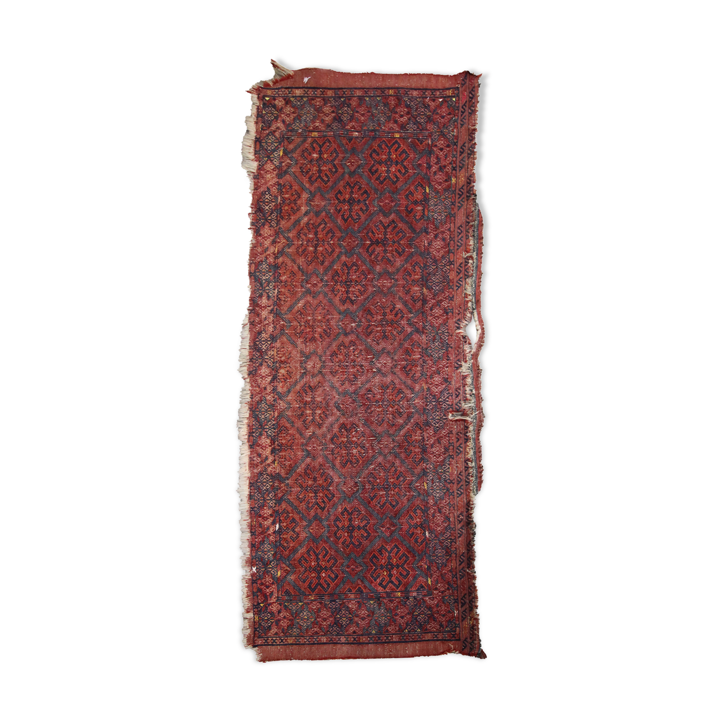 Collectable handmade antique khorassan bashir area rug- 41x129cm