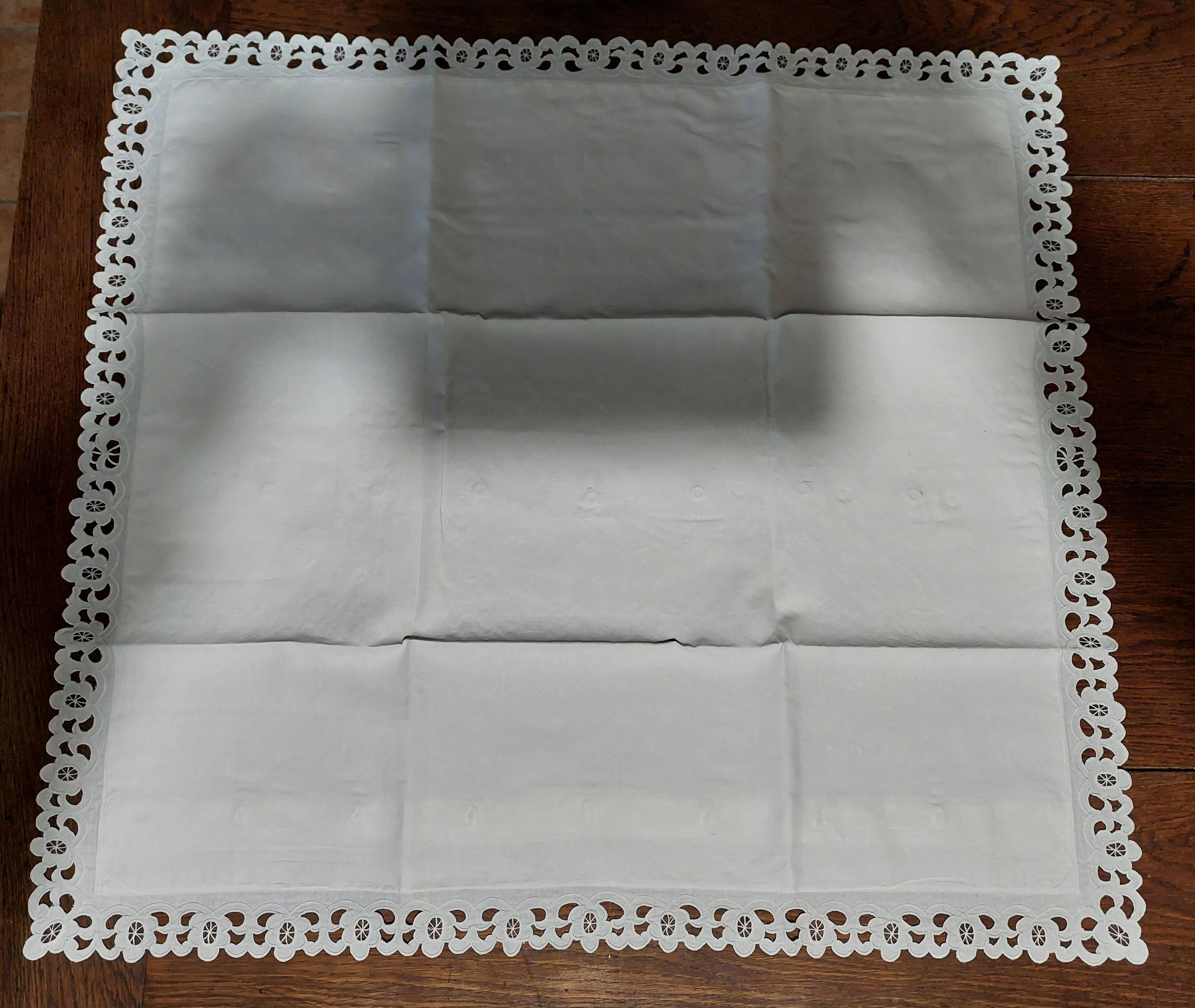 Old white cotton pillowcase 63 x 69 cm
