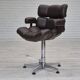 1970s, Scandinavian swivel chair, original condition, artificial leather, chrome steel.