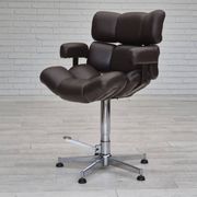 1970s, Scandinavian swivel chair, original condition, artificial leather, chrome steel.